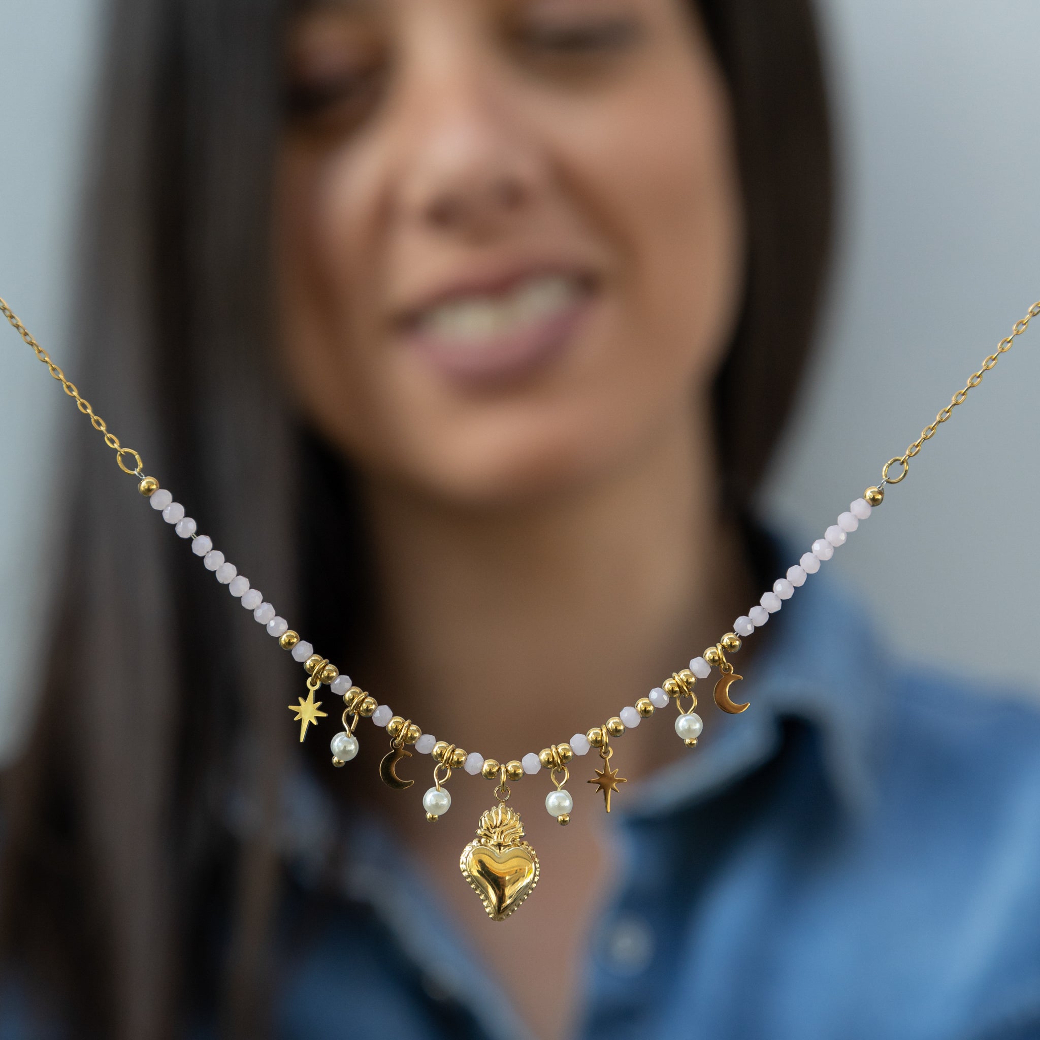 Collana Perline+Charm